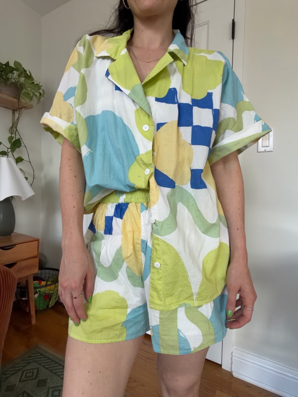 Sabo Skirt Multi-Color Abstract Print Short Set